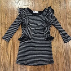 Joah Love Striped Black and White Kids Dress